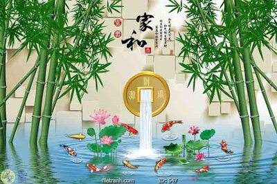 Cung cấp file tranh gốc Tranh cửu ngư quần hội sen cá S47 độc quyền