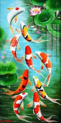 Tải file gốc Tranh hoa sen cá cửu ngư quần hội S4708 (in khổ lớn) không mờ