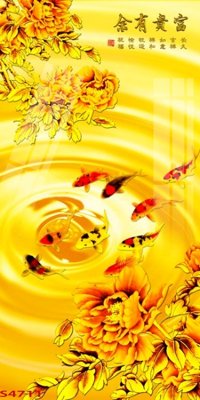 File ảnh Tranh hoa sen cá cửu ngư quần hội S4711 (gốc) cho trang trí nội thất