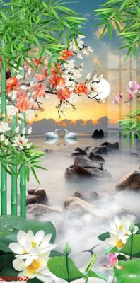 Tải file gốc Tranh hoa sen cá cửu ngư quần hội S4762 dùng cho in ấn