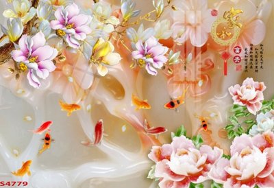 Tải file Tranh hoa sen cá cửu ngư quần hội S4779 (ảnh gốc) in gạch men