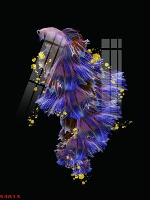 File tranh gốc in trần nhà Tranh hoa sen cá cửu ngư quần hội S4813 3D