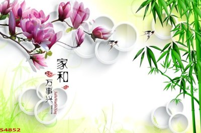 Download file tranh PSD Tranh hoa sen cá cửu ngư quần hội S4852 để chỉnh sửa