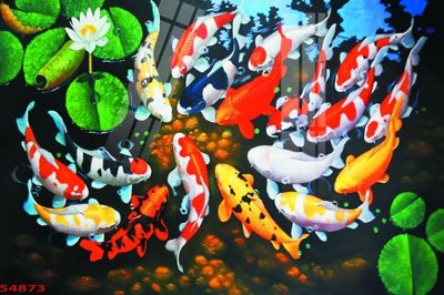 File gốc Tranh hoa sen cá cửu ngư quần hội S4873 (dành cho quảng cáo)