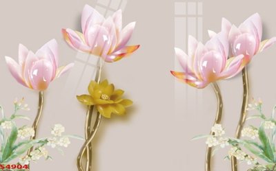 File in trần Tranh hoa sen cá cửu ngư quần hội S4904 (bản gốc) phong cảnh