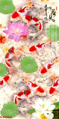 File PSD Tranh hoa sen cá cửu ngư quần hội S5003 (gốc) cho in quảng cáo