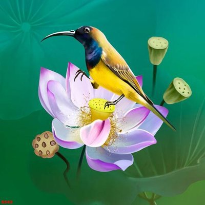 Tải file gốc Tranh cửu ngư quần hội sen cá S542 (bản PSD) đầy đủ layer