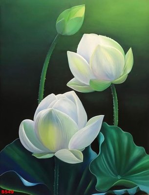 File tranh Tranh cửu ngư quần hội sen cá S549 (ảnh gốc) in trần xuyên sáng