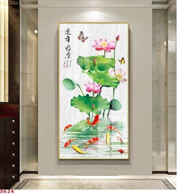 Tải file Tranh cửu ngư quần hội sen cá S624 (gốc) in ấn ngay lập tức