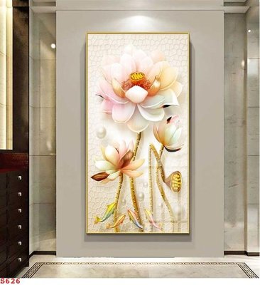 Cung cấp file tranh gốc Tranh cửu ngư quần hội sen cá S626 độc quyền