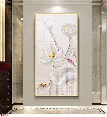 File gốc Tranh cửu ngư quần hội sen cá S650 (in mica) làm bảng hiệu