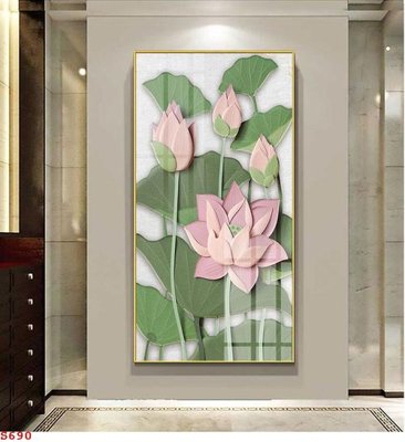 Tải file gốc Tranh cửu ngư quần hội sen cá S690 (in không vỡ ảnh)