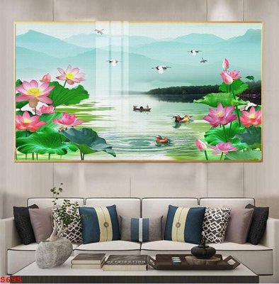 Download file Tranh cửu ngư quần hội sen cá S695 (chất lượng in ấn)