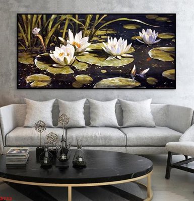 File gốc Tranh cửu ngư quần hội sen cá S732 (in mica) làm quà tặng