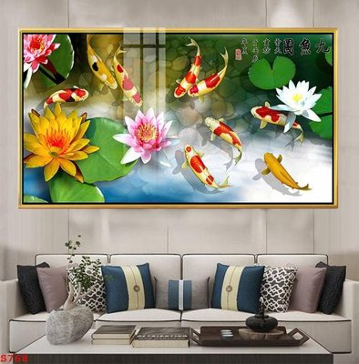 File gốc Tranh cửu ngư quần hội sen cá S768 (cho in ấn) từ Filetranh.com