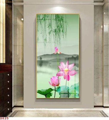 File in ấn chuyên nghiệp Tranh cửu ngư quần hội sen cá S825 (file gốc)