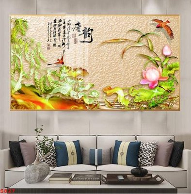 Tệp tin gốc Tranh cửu ngư quần hội sen cá S827 (dùng cho in) Tranh cửu ngư quần hội sen cá S827