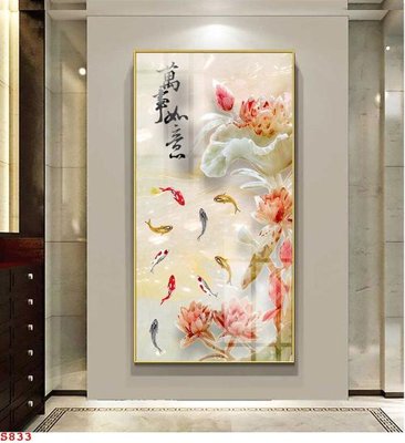 Tệp tin gốc Tranh cửu ngư quần hội sen cá S833 (chất lượng) Tranh cửu ngư quần hội sen cá S833
