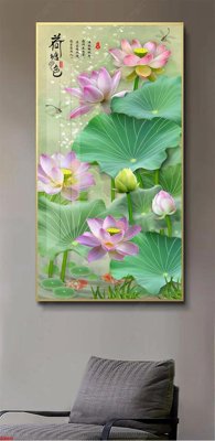 File gốc Tranh cửu ngư quần hội sen cá S865 (cho in ấn) từ kho Filetranh