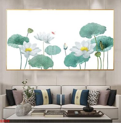 File tranh quảng cáo Tranh cửu ngư quần hội sen cá S909 (download file gốc)