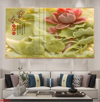 File gốc Tranh cửu ngư quần hội sen cá S925 (phong cách) châu Âu