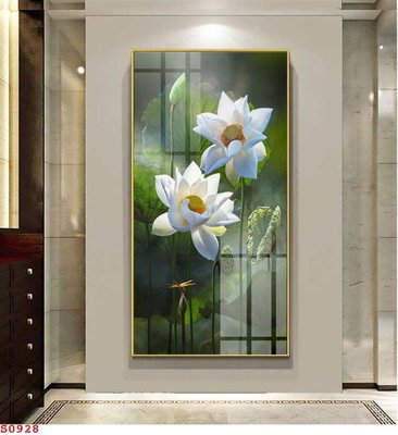 File ảnh Tranh cửu ngư quần hội sen cá S928 (gốc) in biển hiệu