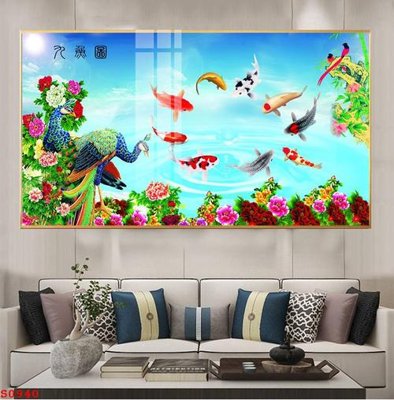 Tệp tin gốc Tranh cửu ngư quần hội sen cá S940 (chất lượng) Tranh cửu ngư quần hội sen cá S940