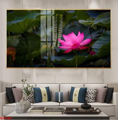 File in trần Tranh cửu ngư quần hội sen cá S949 (bản gốc) phong cảnh