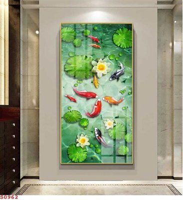 Tải file Tranh cửu ngư quần hội sen cá S962 (gốc) in ấn ngay lập tức