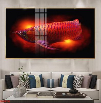 File gốc in ấn Tranh cửu ngư quần hội sen cá S976 chuẩn màu CMYK