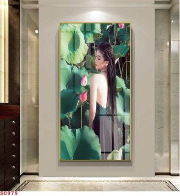 File gốc in ấn Tranh cửu ngư quần hội sen cá S979 độ phân giải cao