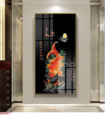 Tải file tranh Tranh cửu ngư quần hội sen cá S987 (gốc) tại Filetranh.com