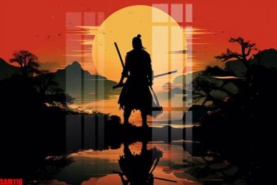 File gốc in ấn File tranh samurai võ sĩ nhật bản SAM116 chất lượng vượt trội