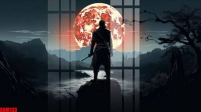 File gốc in tráng gương File tranh samurai võ sĩ nhật bản SAM133 chi tiết