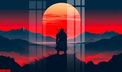 File in trần File tranh samurai võ sĩ nhật bản SAM148 (bản gốc 3D) sống động