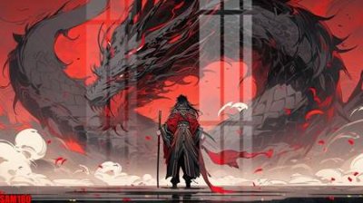 Download file gốc File tranh samurai võ sĩ nhật bản SAM180 (in lụa) hoa lá