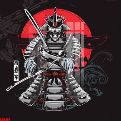 File gốc File tranh samurai võ sĩ nhật bản SAM197 (in mica) cắt laser
