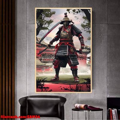 Download file File tranh samurai võ sĩ nhật bản SAM24 (gốc) in mica bàn thờ