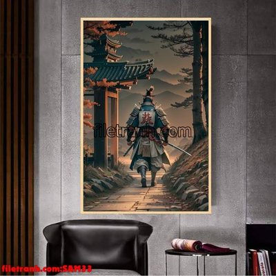 File gốc File tranh samurai võ sĩ nhật bản SAM33 (chủ đề hiện đại) trang trí