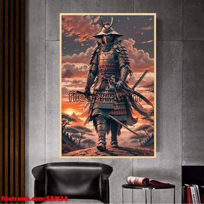 Download file gốc File tranh samurai võ sĩ nhật bản SAM38 (in mica) trong suốt