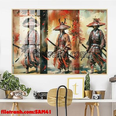 Chi tiết file tranh tráng gương File tranh samurai võ sĩ nhật bản SAM41 (ảnh gốc)