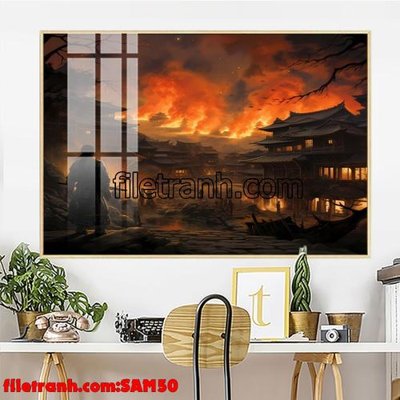 File in lụa File tranh samurai võ sĩ nhật bản SAM50 (tân cổ điển) File tranh samurai võ sĩ nhật bản SAM50