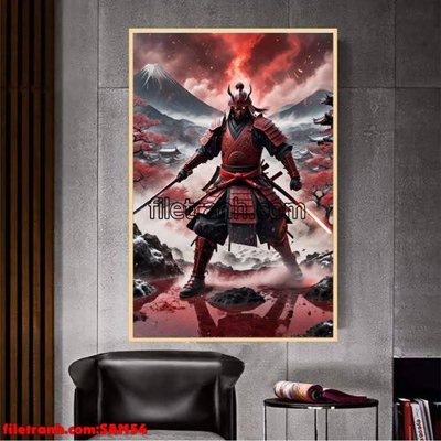 Tải file File tranh samurai võ sĩ nhật bản SAM54 (PSD) cho in tranh 3D