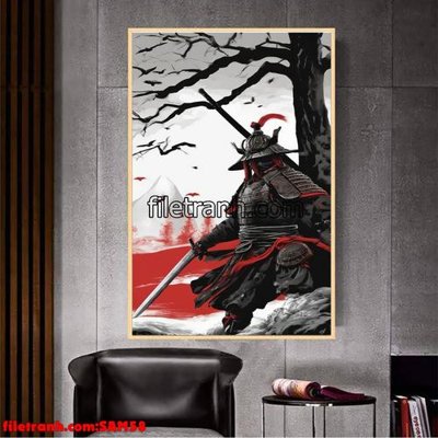 File PSD File tranh samurai võ sĩ nhật bản SAM58 (chất lượng in ấn)