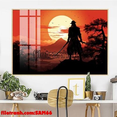File gốc File tranh samurai võ sĩ nhật bản SAM66 (trang trí) cho phòng khách