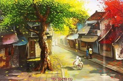 File gốc File tranh sơn dầu SD153 (in tráng gương) hiện đại