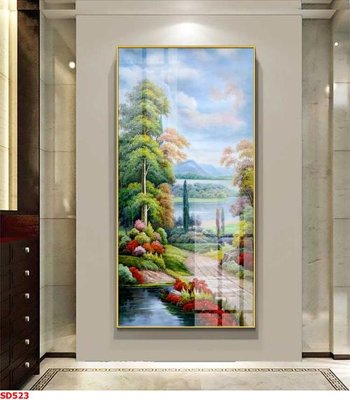Hình ảnh file gốc in trần nhà File tranh sơn dầu phong cảnh châu âu SD523