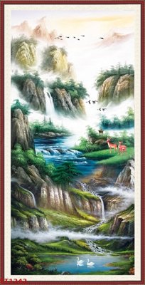Download file Tranh sơn thủy thác nước phong thủy ST1242 (chất lượng in ấn)