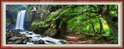 File tranh Tranh sơn thủy thác nước phong thủy ST1254 (gốc) chủ đề trẻ em