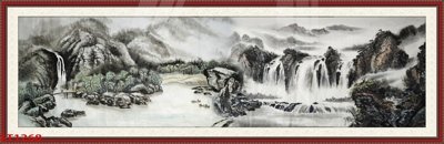 Tải file gốc Tranh sơn thủy thác nước phong thủy ST1268 (bản PSD) gốc